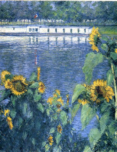 Sunflowers on the Banks of the Seine - Gustave Caillebotte - WikiArt.org - encyclopedia of ...