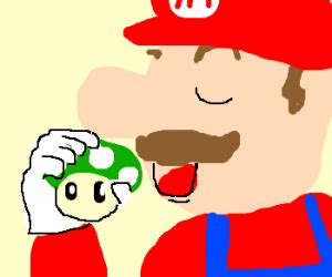 Super Mario Eats a 1up Mushroom - Drawception