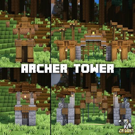 Minecraft Builds on Instagram: “Archer tower + with a gate. Save for later. By @goatofminecraft ...