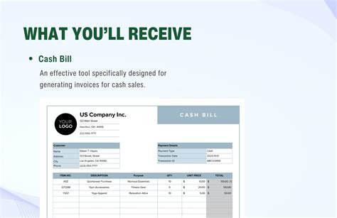 Cash Bill Template in Excel, Google Sheets - Download | Template.net