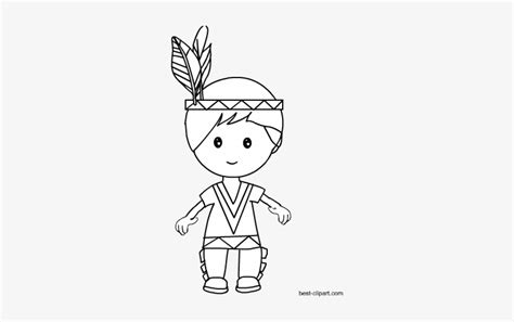 Black And White Native American Boy Clip Art - Native Americans In The ...