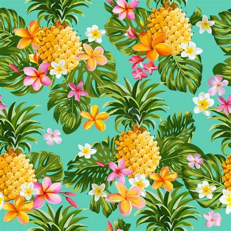 Fond tropical de fleurs illustration stock. Illustration du minable ...