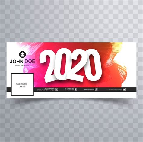 Free Vector | 2020 happy new year facebook cover