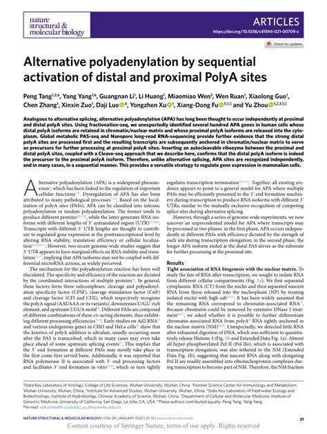 Alternative polyadenylation by sequential activation of distal and proximal PolyA sites ...