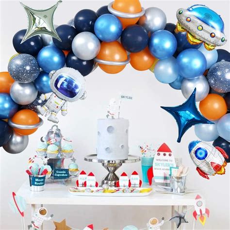 Amazon.com: Outer Space Party Balloons kit 100Pcs Space Party Supplies ...