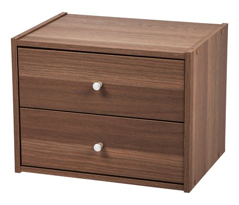 IRIS USA 2-Drawer Modular Desktop Storage Cabinet , Dark Brown ...