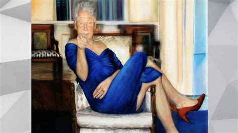 The Hodgetwins - Painting of Bill Clinton in blue dress and heels was ...