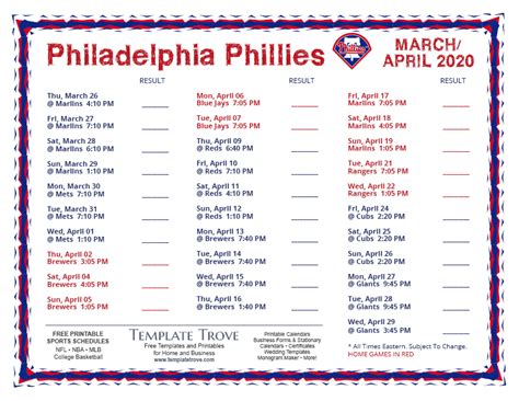 Printable Phillies Schedule 2023