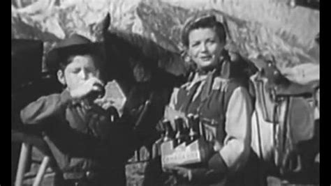 1950s era "cast commercial" for Canada Dry ginger ale featuring ANNIE OAKLEY TV series stars ...