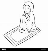 Coloring Prayer Girl Little Doing Lords Praying Devoted Pages Kids  sketch template