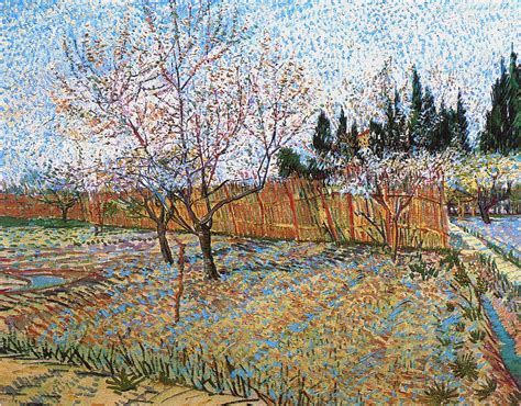 Orchard with Peach Trees in Blossom, 1888 Painting by Vincent Van Gogh - Fine Art America