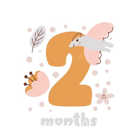 2 Two Months Baby Month Anniversary Card Metrics, Label, Kid, Animal ...