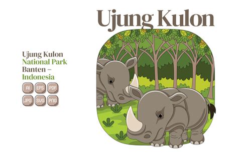 Ujung Kulon National Park Vector Graphic by medzcreative · Creative Fabrica