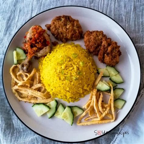 Nasi Kuning Recipe: Indonesian Yellow Rice In Fragrant Coconut Milk And Turmeric - So Yummy Recipes