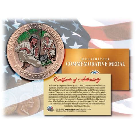 Colorized NAVAJO CODE TALKERS - Commemorative Medal - Bronze Coin US ...