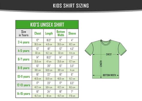 Kids Shirt Size Chart - VerbNow