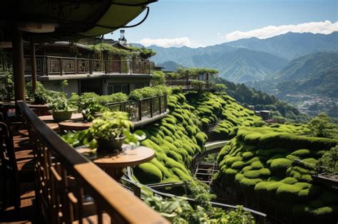 Premium AI Image | Tea plantations in Taipei Taiwan Aerial View ...