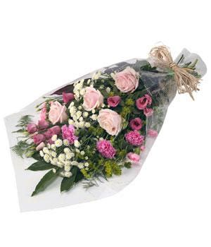 Funeral flowers in Cellophane-Pinks