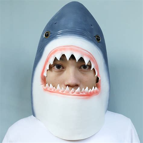 Shark Head Mask Novelty Halloween Costume Party Decorations Funny Latex ...