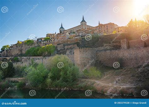 Toledo Skyline with Alcazar of Toledo - Toledo, Spain Stock Photo ...