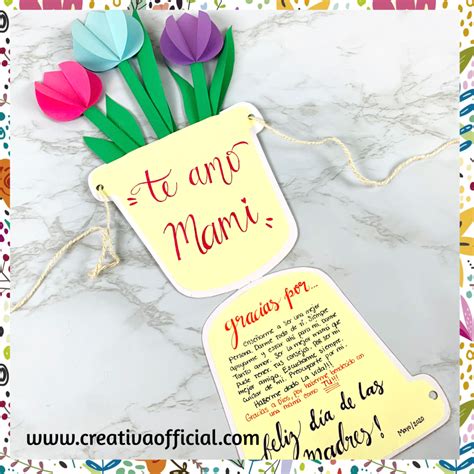 TARJETA PARA MAMÁ FÁCIL DE HACER (IDEAS PARA MAMÁ EN SU DÍA)| CREATIVA OFFICIAL | Creativa Official