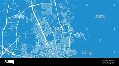 Urban vector city map of Umm Salal Muhammad, Qatar Stock Vector Image ...