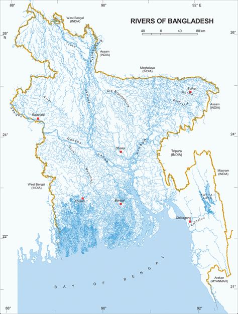 River Map Of Bangladesh