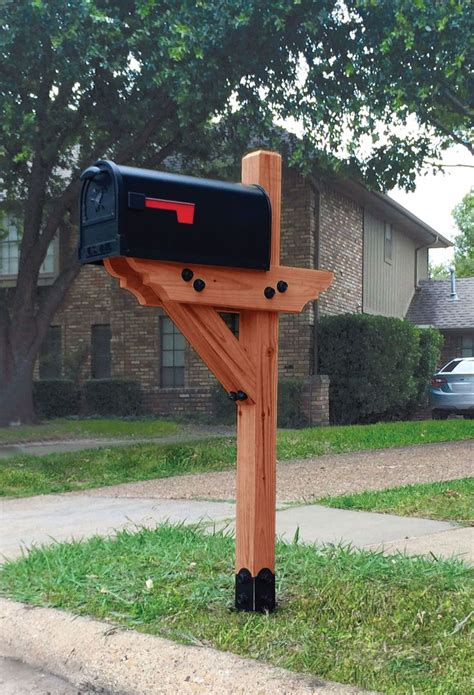 Dress your mailbox up in style with this wood mailbox post. | Wooden ...