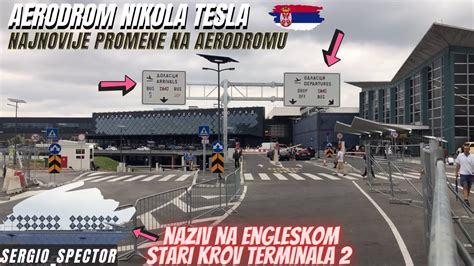 Aerodrom Nikola Tesla Beograd - izgradnja, otvoren prilaz prema centralnoj zgradi, odlasci ...