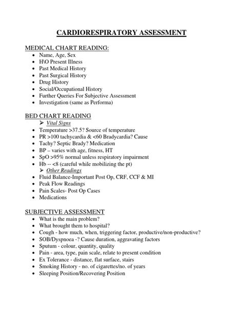 Cardiorespiratory Assessment | Thorax | Lung