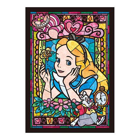 TENYO DISNEY STAINED GLASS PUZZLE PA 266P ALICE IN WONDERLAND TP85750 ...