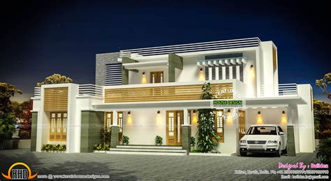 Flat roof contemporary home exterior plan - Kerala Home Design and Floor Plans - 9K+ Dream Houses