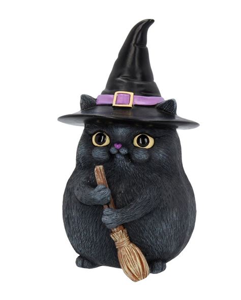 Black Cat With Witch Hat Halloween decoration 🎃 | Horror-Shop.com