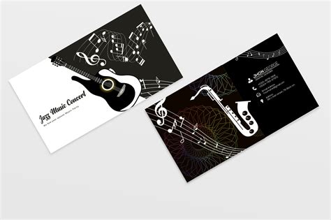 Jazz Music Business Card template 07 (119653) | Business Cards | Design Bundles