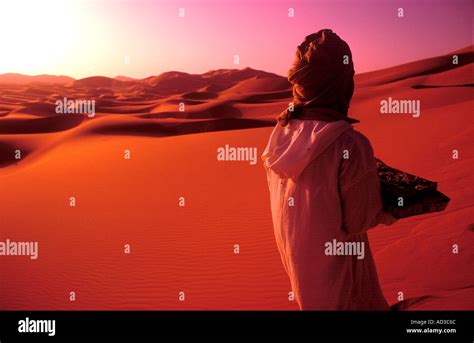 Sahara Desert at sunrise Morocco Stock Photo - Alamy