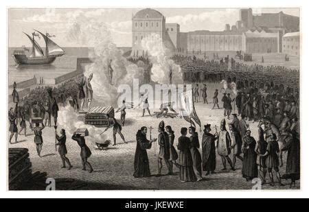 The Spanish Inquisition, torture by fire, 16th century. From Ward and Lock's Illustrated History ...