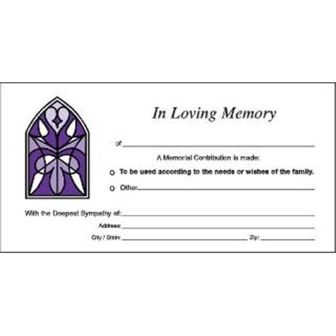 Memorial Contribution Envelopes With Stained Glass Design Package Of ...