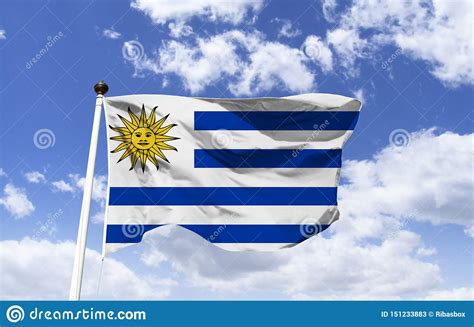 Flag of Uruguay, Sol De Mayo Stock Image - Image of feeling, clouds: 151233883