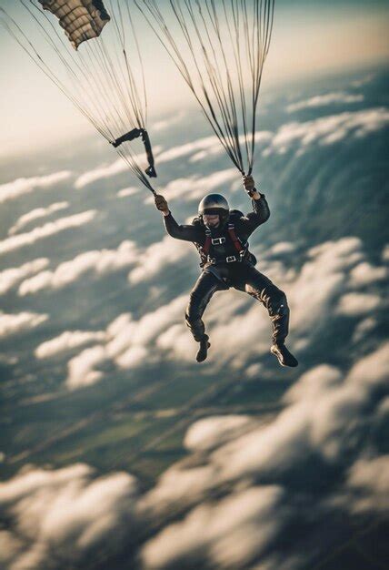 Premium AI Image | skydiving using a parachute