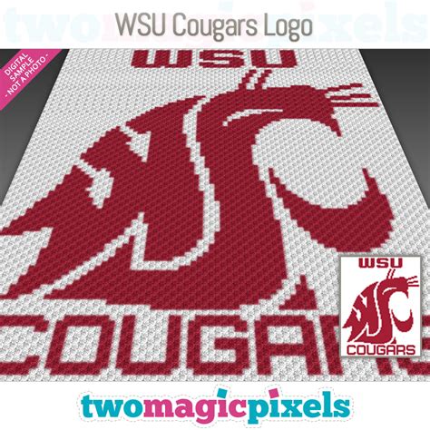 WSU Cougars Logo C2C graph, SC graph, cross stitch graph by Two Magic ...