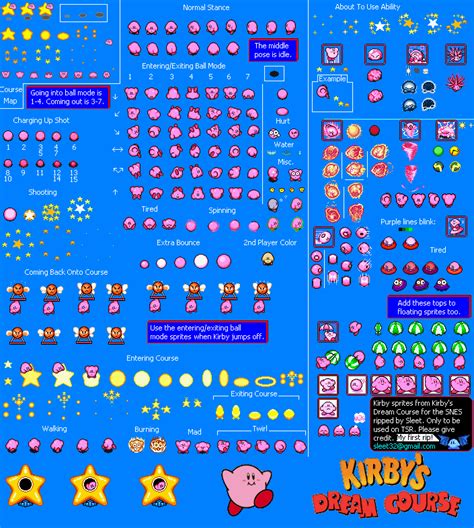 SNES - Kirby's Dream Course - Kirby - The Spriters Resource