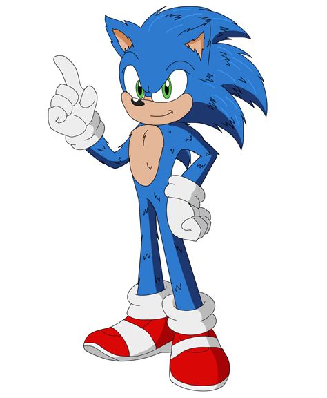 Drawing of Movie Sonic by PrincessEdith568 on DeviantArt