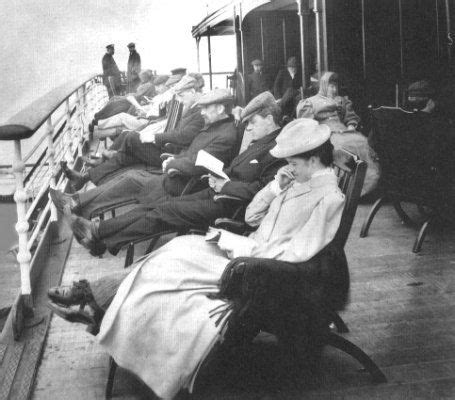 First class passengers reading on the deck of the Titanic | Southampton ...