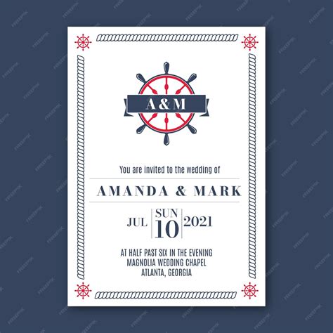 Free Vector | Flat design nautical wedding invitations