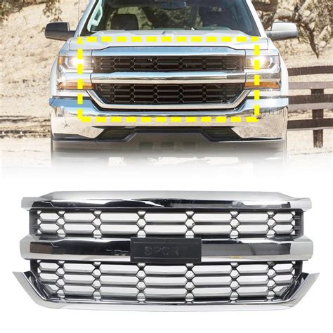 Fit for 16-19 Silverado 1500 Grill Chrome Front Grille 84602489 ...