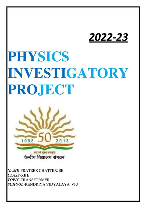 Ptk.doc - Physics investigatory project - PHYSICS 2022- INVESTIGATORY ...