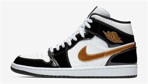 Air Jordan 1 Mid Black Metallic Gold Shirt | SneakerFits.com