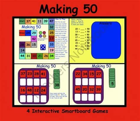 Making 50: Four Interactive Smartboard Games product from Teaching The Smart Way on ...