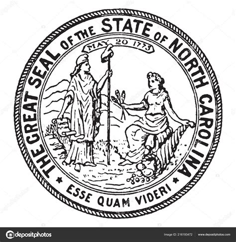 Great Seal State North Carolina 1773 Seal Has Two Female Stock Vector Image by ©Morphart #216193472