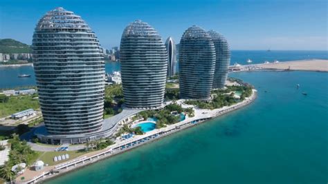 SANYA, CHINA - JULY 2016: Aerial View Of A Modern Luxurious Hotel ...